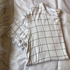 Black and white grid tee shirt